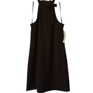 Maggy London Black Halter Dress Women's 12 Tie Neck Straight Lined NWT